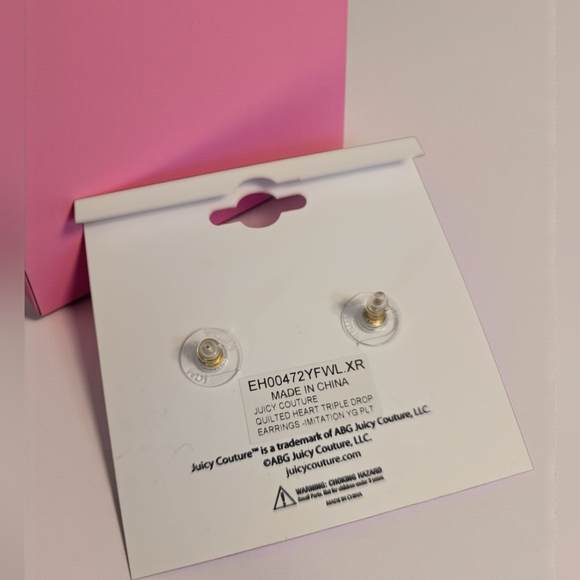Juicy Couture Gold Heart Earrings - Picture 3 of 3